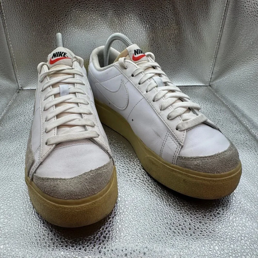 Size 8.5 - Nike Blazer Platform Low Womens White Lemon Wash Sneakers‎ DJ0292-109